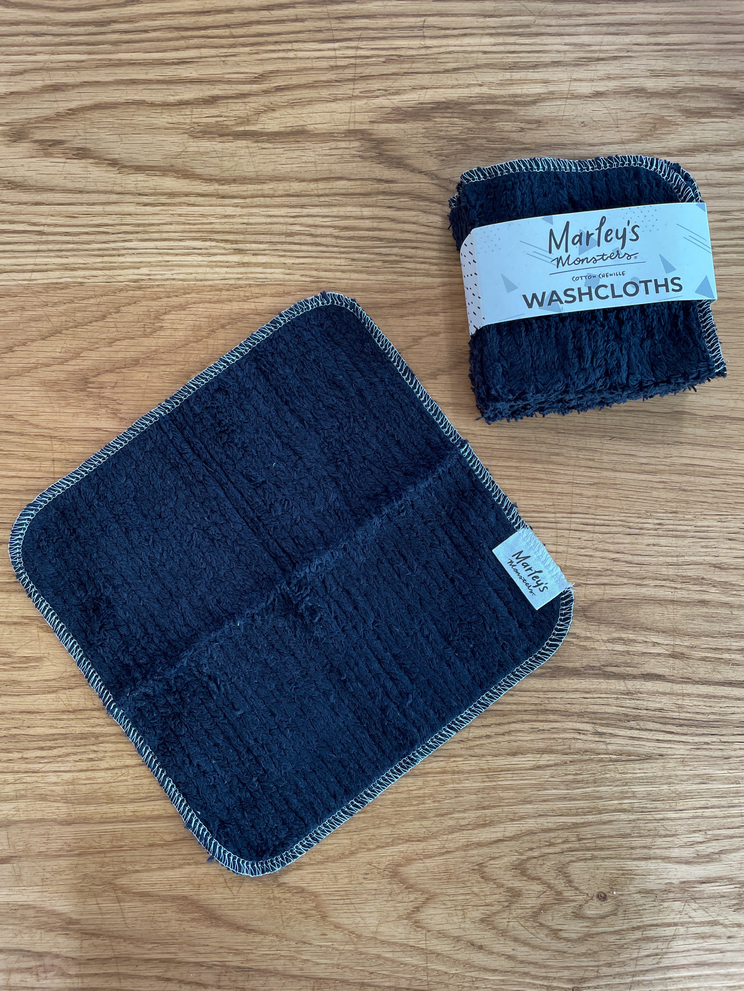 Cotton Chenille Washcloth - Washcloth | Marley's Monsters Sky Blue